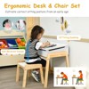 Infans Kids Table & Chair Set Wooden Activity Art Study Desk w/Storage Space - 4 of 4