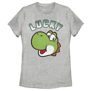 Women's Nintendo Super Mario St. Patrick's Day Lucky Yoshi T-Shirt - 1 of 4