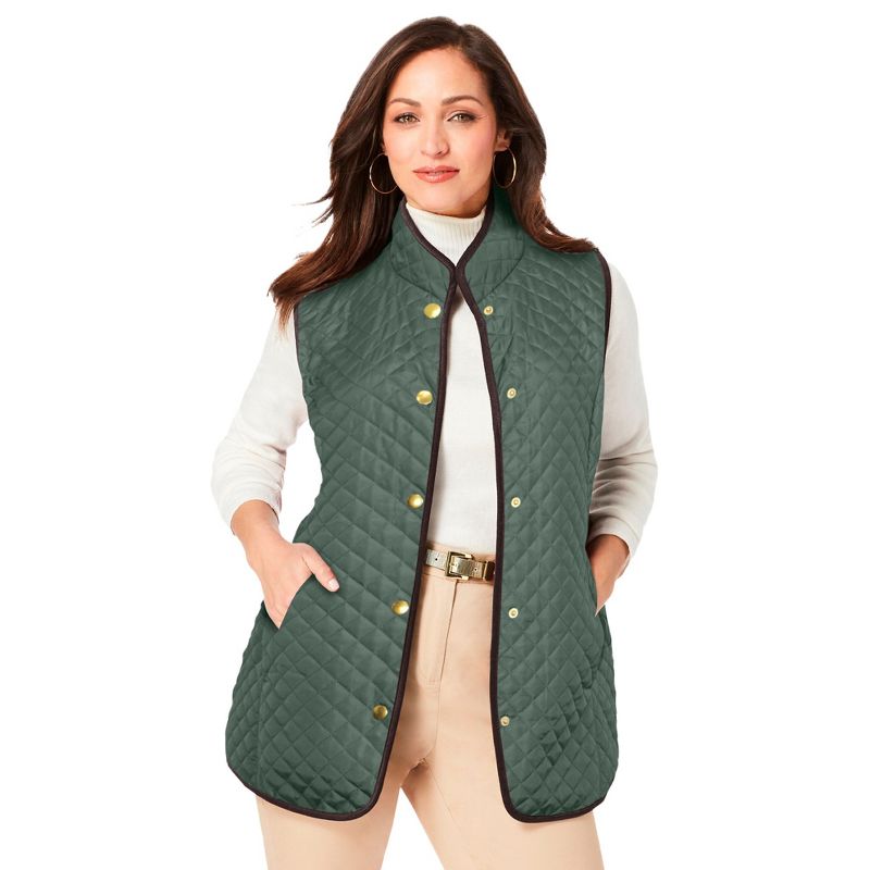 Jessica London Women's Plus Size Quilted Vest, 1 of 2