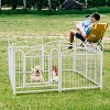 Akoasm 24 inch 8 Panels Heavy Duty Dog Fence Puppy Pen for Large Medium Small Dogs-White - 2 of 4