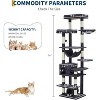 74" Tall Cat Tree,Large Cat Tree for Big Cats,Cat Tower with Scratching Posts, Condo, Perches, Hammock, Tunnel & Feeding Station - 2 of 4