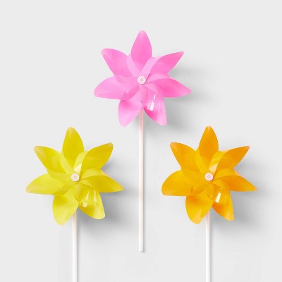 3pk Mini Pinwheels Pink Orange &#38; White - Sun Squad&#8482;