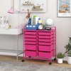 Costway 12 Drawers Rolling Cart Storage Mutlicolor Scrapbook Paper Studio Organizer Bins - 2 of 4