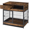 Dog Crate Furniture with Drawers, 31.4" Wooden Dog Kennels with Double Doors, Dog Cage End Table for Small/Medium Dogs, Indoor Pet Cage House - 2 of 4