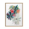 Kate and Laurel Blake Flowers on Glass 2 Whole Flowers Framed Printed Art by Jessi Raulet of Ettavee, 24x32, Natural - 2 of 4