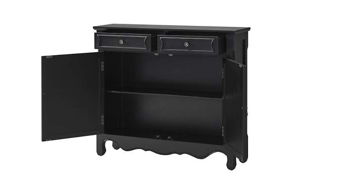 41&#34; Leith Traditional Wood Console 2 Door Storage Black - Powell, 2 of 15, play video