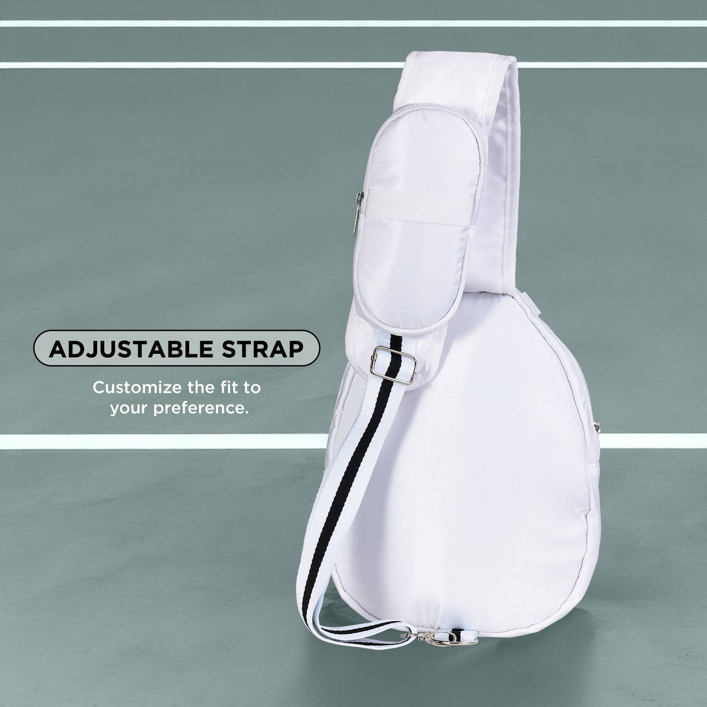 Prince Sports Cross Body 10'' Paddle Sling Pack - White, цвет: Белый — фото 4