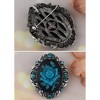Alilang Vintage Gothic Cameo Rose Brooch Pin with Antique Silvery Tone and Rhinestone Accents - 4 of 4