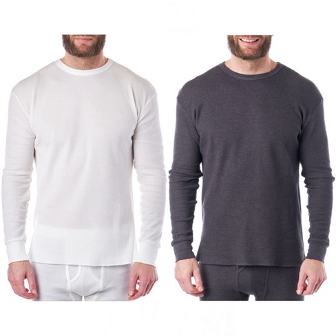 Alpine Swiss Mens Thermal Long Sleeve Top Waffle Knit Shirt Base