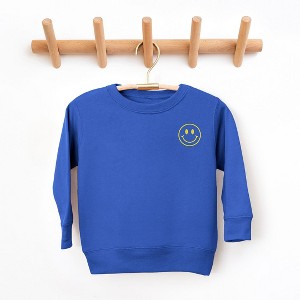 The Juniper Shop Embroidered Smiley Face Outline Toddler Graphic Sweatshirt - 1 of 3