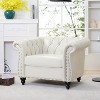 VYNXARIA 1 Seater Sofa For Living Room,Soft PU leather fabric, easy to clean,White - 2 of 4
