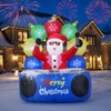 Tangkula 6Ft Inflatable DJ Santa Blow up Christmas Party Santa Claus Decoration w/ Rotating Music Light - 2 of 4
