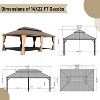 PAGED 10'X12' Hardtop Outdoor Canopies and Gazebos with Galvanized Steel Double Canopy for Patios Deck Backyard, Curtains and Netting, Brown - 2 of 4