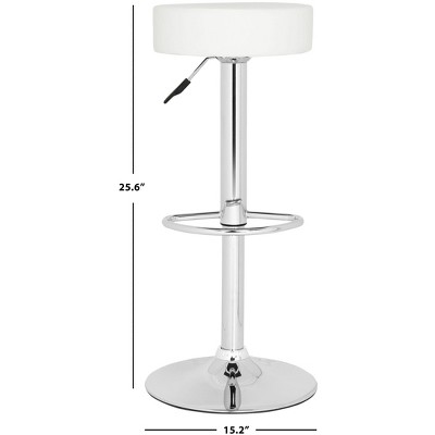 White Adjustable Swivel Backless Metal Bar Stool