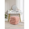 VYNXARIA Ottomans and Benches - Pink S-Shape Teddy Makeup Stool and Footstool, 19.30" x 18.10" x 18.10" - 2 of 4