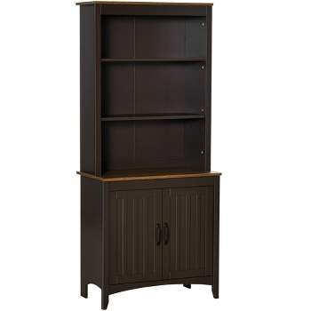 HOMCOM 70" Kitchen Buffet Hutch with 3-Tier Shelving, Freestanding Storage Pantry Cabinet with Adjustable Shelves and Countertop