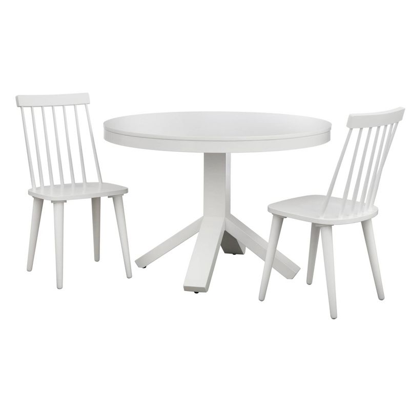 3Pc Montrose 45.25&#34; Round Contemporary Dining Set White - Buylateral, 1 of 11