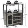 Wine Bar Cabinet with Detachable Wine Rack and Storage, Coffee Bar with Glass Holder, Small Sideboard - 2 of 4