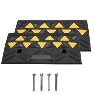 VEVOR Rubber Curb Ramp 2 Pack, 4.3" Rise Height Heavy-Duty 33069 lbs/15 T Capacity Threshold Ramps, Driveway Ramps with Stable Grid Structure - 1 of 4