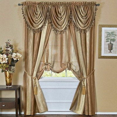 GoodGram Royal Ombre Crushed Semi Sheer Complete 6 Pc. Window Curtain & Valance Set