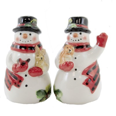 Tabletop 4.25" Magic Christmas Salt & Pepper Snowman Shaker Set Certified International  -  Salt And Pepper Shaker Sets