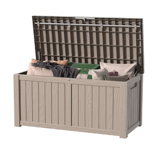 Kumasinova 120 Gal Oversized Storage Deck Box for Outdoor Use,All Weather PP Resin,Garden Seat Storage Box,Waterproof,Seats 2 People - 1 of 4