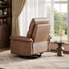 Swivel Rocking Nursery Recliner Chair - Deep Seat Rocker Glider, PU Leather Sofa, High Backrest, for Nursery Living Room Bedroom, Home Movie Theater - 3 of 4