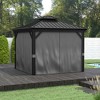 Resenkos Outdoor Garden Gazebo, Sunshade Gazebo Canopy,10' x 10' Pavilion Gazebo with Curtains, Nettings, Hooks, for Garden, Patio, Light Gray - 2 of 4