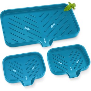 Kitchen Sink/Bathroom Counter Caddy Organizer - Premium Silicone, Self-Draining Soap Tray & Sponge Holder - 1 of 4