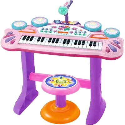 SKONYON 37-Key Kids Electronic Piano Keyboard w/ Multiple Sounds with Lights Microphone