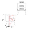 Gulches Two Tone Nightstand 1 Drawer and Open Shelf, Natural Oak/White, 21"H Compact for Low Beds and Tight Spaces - 4 of 4