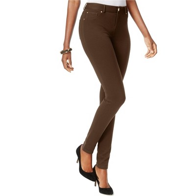 I.N.C International Concepts Womens Curvy Ponte Skinny Casual Chino Pants, Brown, 14