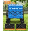 230L Collapsible Foldable Wagon with 380LBS Weight Capacity, Heavy Duty Folding Utility Garden Cart with Big All-Terrain Beach Wheels & Drink Holders - 3 of 4