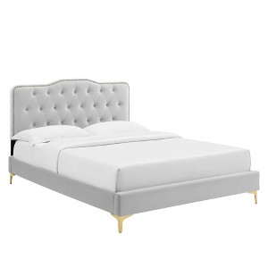 Modway Amber Tufted Performance Velvet Twin Platform Bed - 1 of 4