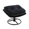 Lyngins Modern Medieval Style Velvet Accent Chair & Ottoman Set, Sofa Chair with Metal Frame/Black Legs, TV Chair Living Room Chair with Ottoman - 3 of 4