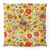 Cat Coquillette Peaches Green Leaves Square Floor Pillow - Deny Desings - 2 of 4