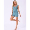 INSPIRE CHIC Women's V-Neck Tank Top and Drawstring Shorts Knit Pajama Set - 2 of 4