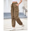Whizmax Cargo Jogger Parachute Pants For Women Casual Baggy Low  Waist Drawstring Light Y2K Pants - 4 of 4