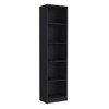 SEVOBAL Decorative Bookshelf 5 Tier Bookcase Slim Design for Efficient Storage and Display for Living Room or Office, Black, 17.7"*11.8"*71.1" - 2 of 4