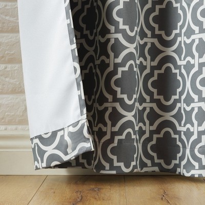 Gray Trellis Blackout Grommet Curtain Panel, 40" x 84"