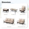Captiva Designs 7pc Extra Large Metal and Rattan Outdoor Patio Conversation Set with Loveseat and Ottomans - 2 of 4