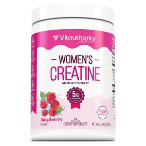 Women's Creatine Monohydrate Powder Supplement, 5g Creatine Building Strength, Energy, & Mental Clarity, Vitauthority, 60 servings - 1 of 2