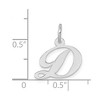 Black Bow Jewelry 14k White Gold Ella Collection Small Fancy Script Initial Pendant A-W - 3 of 4