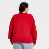 Women's Holiday French Terry Rib-Knit Sweatshirt - Ava & Viv™ - 2 of 4