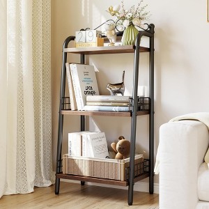 3-Tier Bathroom Ladder Shelf,Small Bathroom Organizers and Storage, Small Freestanding Ladder Shelf for Bathroom Living Room Balcony Kitchen - 1 of 4