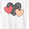 Women's - Instant Message - Snow Leopard Colored Hearts Short Sleeve Graphic T-Shirt - 2 of 4