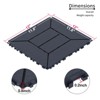 GlasFlength Carpet Tiles 44 Pack 12" Interlocking Deck Tiles, New Style, DIY Flooring for Patio Poolside Balcony Backyard, Gray, 12"*12"*0.8" - 3 of 4