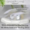 Emerald Cut Stud Earrings for Women 7.5 Ct Sterling Silver Studs for her Ginger Lyne Collection - 3 of 4