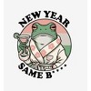 New Year, Same B**** Frog With Cocktail Adult Long Sleeve Hoodie - 2 of 2
