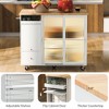Whisen Modern Drop Leaf Kitchen Island with Adjustable Shelf and 2 Drawers - 4 of 4